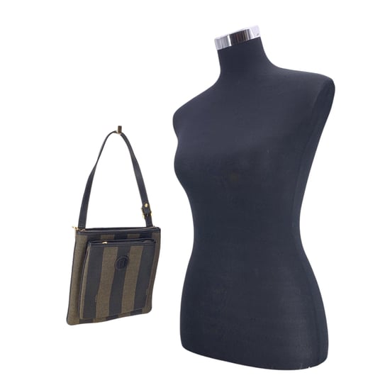 Fendi Vintage Stoffhandtasche Pequin - Image 2