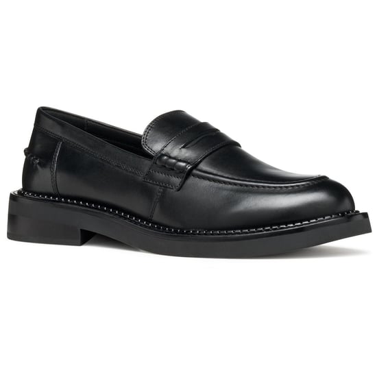 Geox D Serilda E Leder Damen schwarze Mokassins Schuhe - Image 1