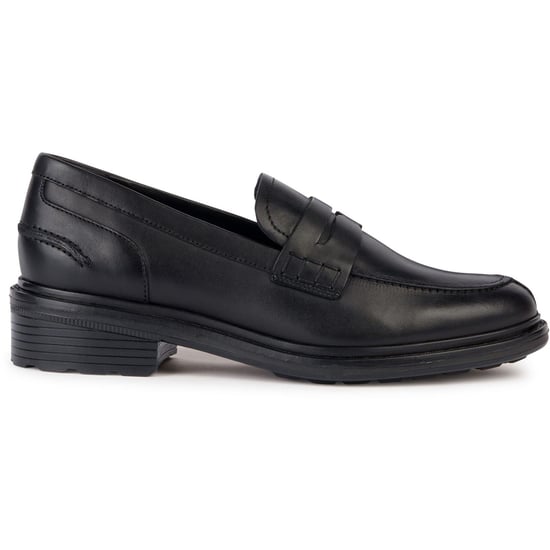 Geox D Walk Pleasure F Leder Damen schwarze Mokassinschuhe - Image 6