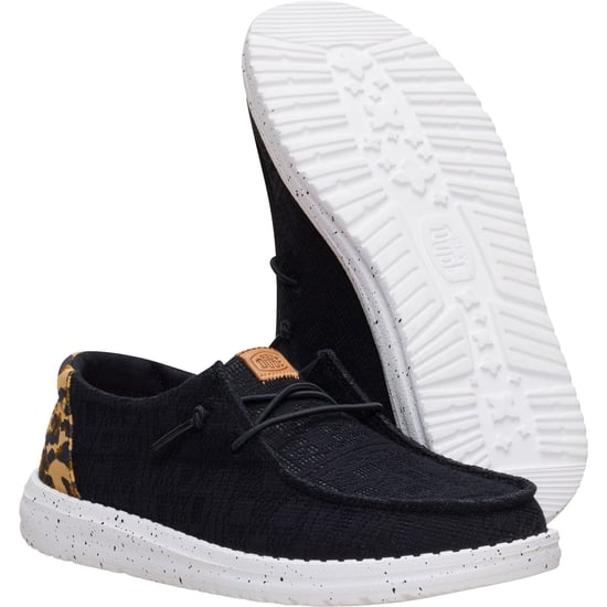 HEYDUDE Wendy Wildcat Baumwolle Damen Schwarz/Leopard Mokassins Schuhe - Image 4