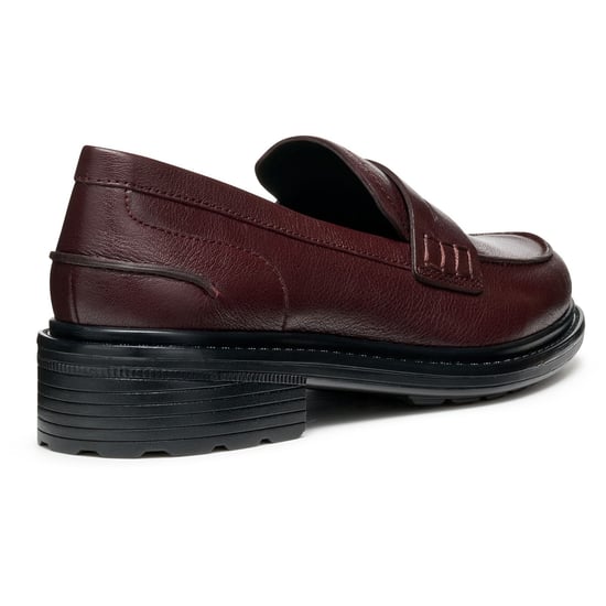 Geox D Walk Pleasure F Leder Damen Wein Mokassins Schuhe - Image 2