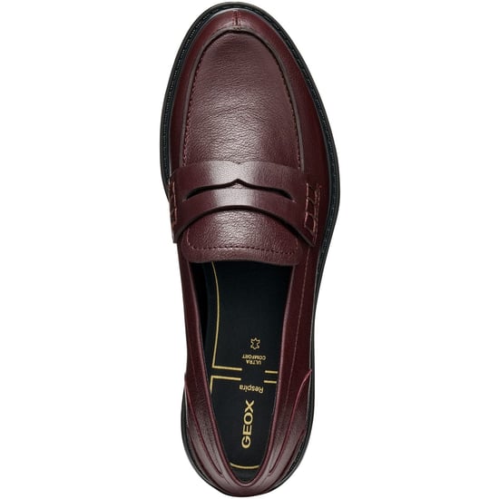 Geox D Walk Pleasure F Leder Damen Wein Mokassins Schuhe - Image 4