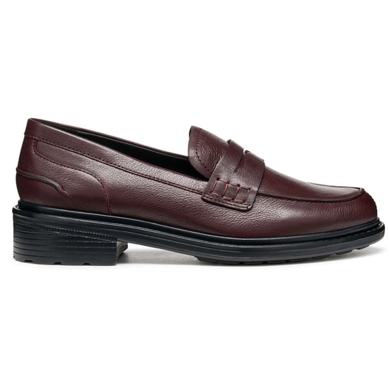 Geox D Walk Pleasure F Leder Damen Wein Mokassins Schuhe - Image 5