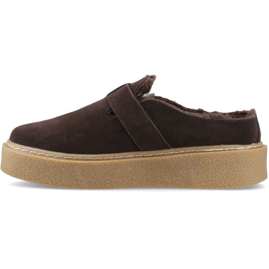 Hush Puppies Blanche Fell Leder Damen Schokoladen-Pantoletten - Image 4