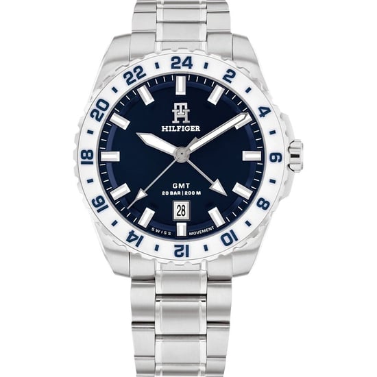 Tommy Hilfiger Th85 Gmt Silber Herren Armbanduhr 1792132 - Image 1
