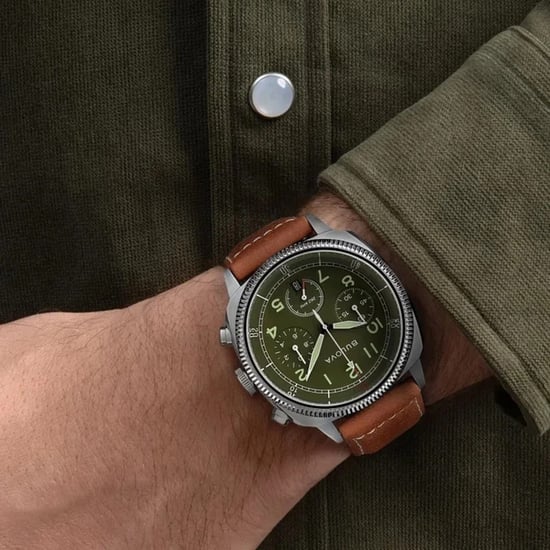 Bulova Military Vwi Special Edition Braun Herren Armbanduhr 96B482 - Image 6