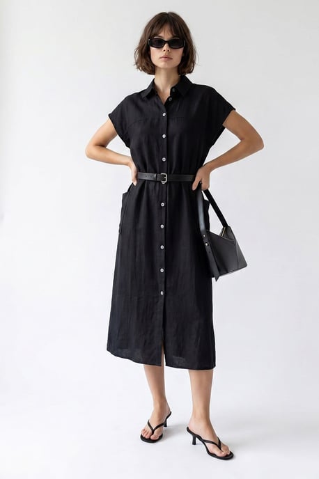 Gürtel-Midi-Hemdkleid - Image 2