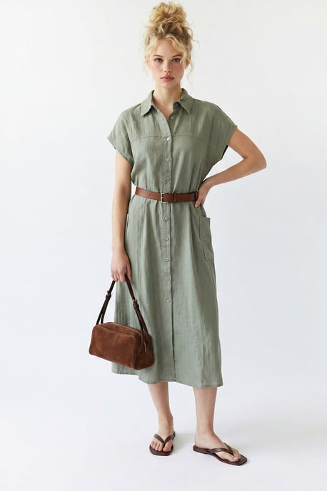 Gürtel-Midi-Hemdkleid - Image 2