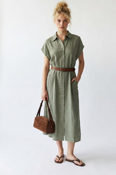 Gürtel-Midi-Hemdkleid - Image 3
