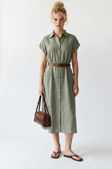 Gürtel-Midi-Hemdkleid - Image 4