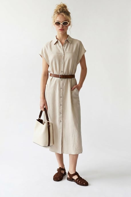 Gürtel-Midi-Hemdkleid - Image 2