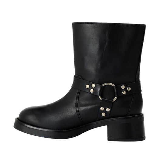 Steve Madden - "Becase" Motorrad-Stiefel für Damen, Leder, Blockabsatz (Schwarz) - Image 2