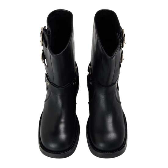 Steve Madden - "Becase" Motorrad-Stiefel für Damen, Leder, Blockabsatz (Schwarz) - Image 3
