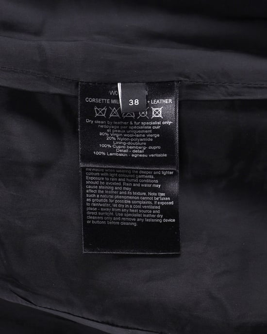 Korsettkleid „Joseph“ aus schwarzer Wolle und Leder - Image 5