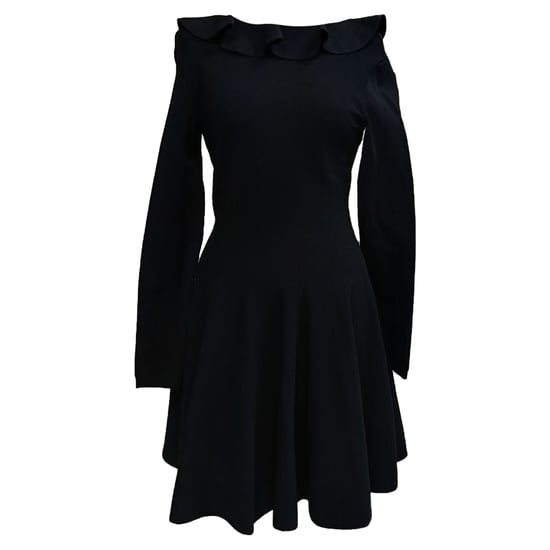 Valentino Garavani Rüschen-Minikleid mit langen Ärmeln aus schwarzer Viskose - Image 1