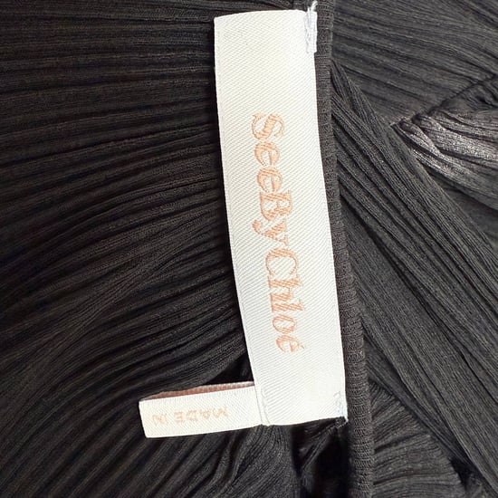See by Chloé Plissiertes Minikleid aus schwarzem Polyester - Image 4