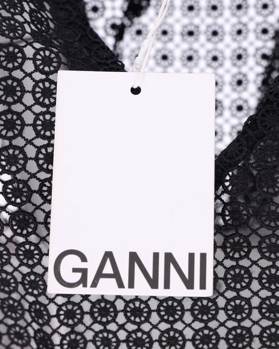 Ganni – Strandkleid mit Häkelperlen aus schwarzem Polyester - Image 6