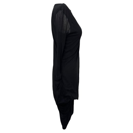 Rick Owens Minikleid mit langen Ärmeln und Drapierung aus schwarzer Viskose - Image 2