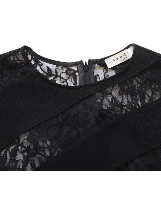 Sandro Paris Spitzenkleid mit Cut-outs aus schwarzem Polyester - Image 6