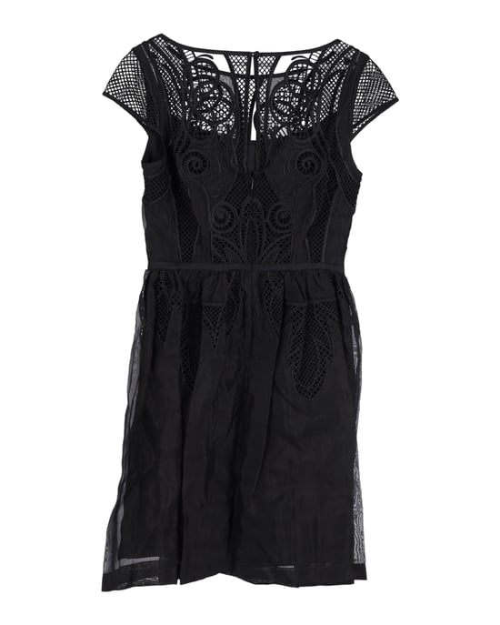 Temperley London Spitzenkleid mit kurzen Ärmeln aus schwarzer Baumwolle - Image 3