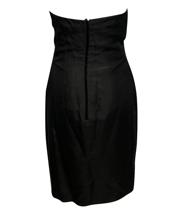 Valentino Pre-owned Valentino gerafftes, trägerloses Minikleid aus Seide - Schwarz - Image 2