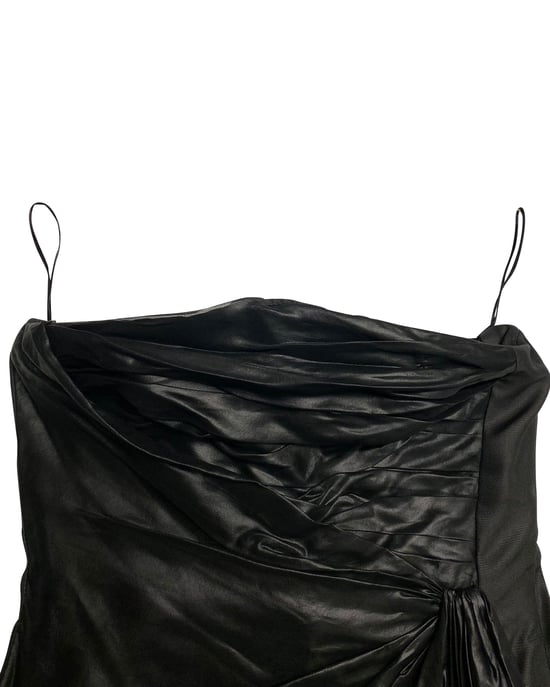 Valentino Pre-owned Valentino gerafftes, trägerloses Minikleid aus Seide - Schwarz - Image 5