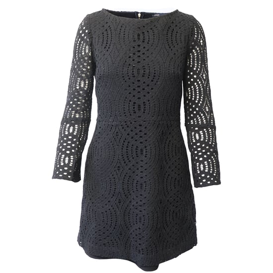 Maje Minikleid mit Cut-out-Spitze aus schwarzer Baumwolle - Image 1