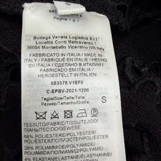 Bottega Veneta Bluse mit Stehkragen und Spitzenmuster aus schwarzem Polyester - Image 5