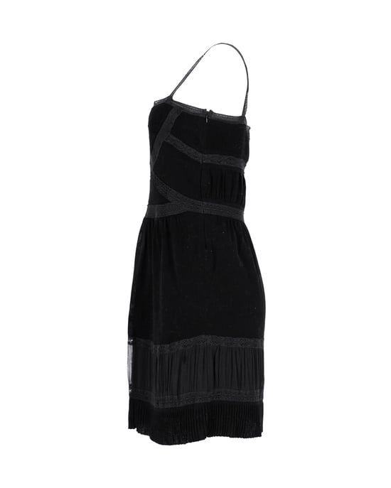 Moschino Pre-owned Ärmelloses Kleid aus Baumwolle mit Spitzenbesatz - Schwarz - Image 2