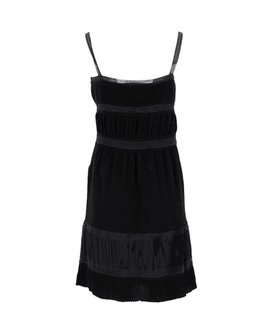 Moschino Pre-owned Ärmelloses Kleid aus Baumwolle mit Spitzenbesatz - Schwarz - Image 3