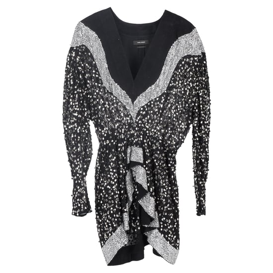 Isabel Marant Caldes Pailletten-Minikleid aus schwarzem Chiffon - Image 1