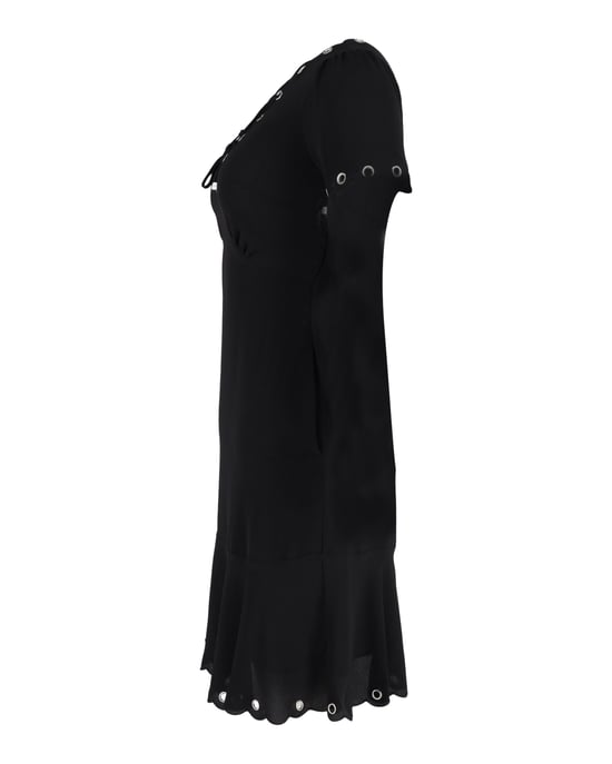 Michael Kors Kleid mit Ösen- und Schnürung sowie Muschelkanten aus schwarzem Polyester - Image 2