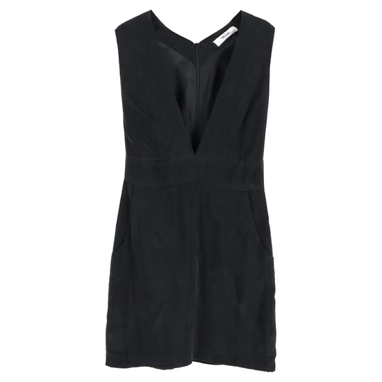 Anine Bing Minikleid mit V-Ausschnitt aus schwarzer Seide - Image 1