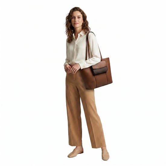 Damen Leder Tote Bag 2 in 1 und Geldbörse Jet Set Reise 35S5GTVT3L - Image 3