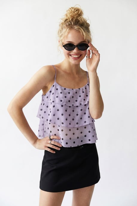 Punkte Chiffon Cropped Top - Image 2