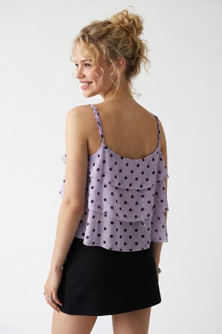 Punkte Chiffon Cropped Top - Image 5