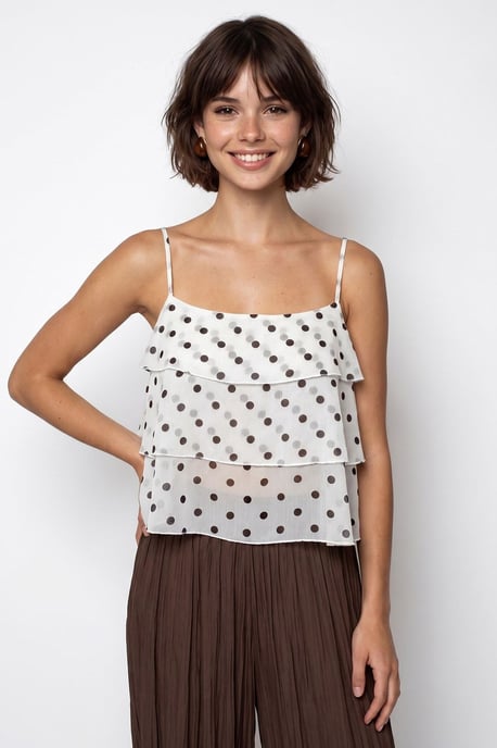 Punkte Chiffon Cropped Top - Image 2