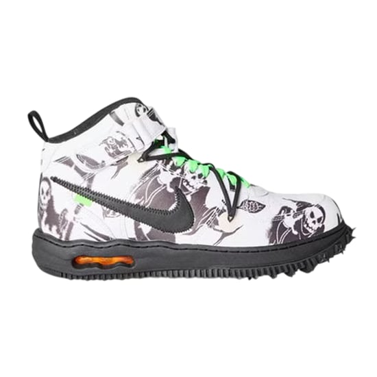 Nike - "Air Force 1" Grafikdruck Schuhe für Damen, Leder (Weiß/Schwarz) - Image 1