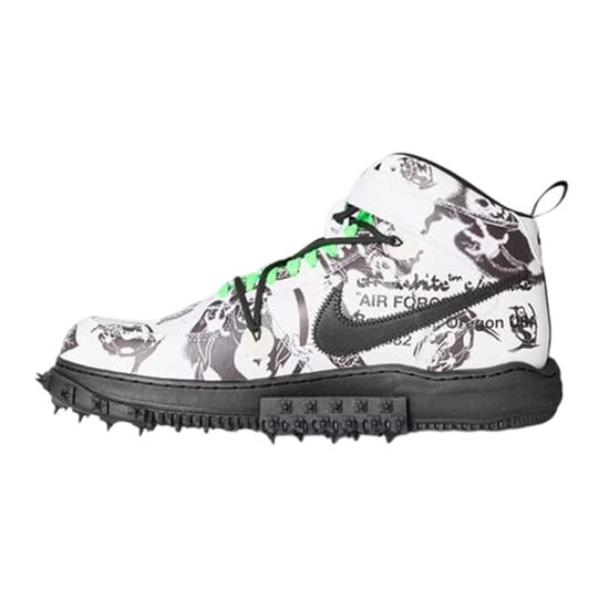 Nike - "Air Force 1" Grafikdruck Schuhe für Damen, Leder (Weiß/Schwarz) - Image 2