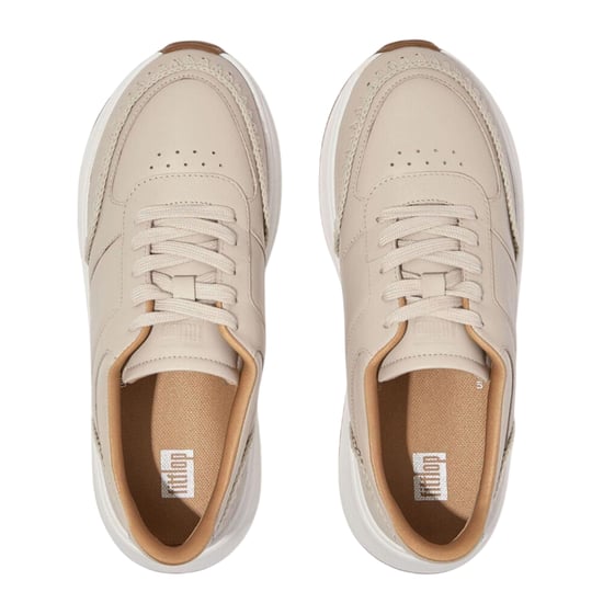FitFlop - gehäkelt Sneaker für Damen, Leder, flach geformter Absatz (Beige) - Image 3