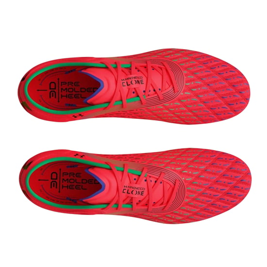Under Armour - "Clone Magnetico Elite" Fußballschuhe mit festem Boden für Damen (Rot/Grün/Schwarz) - Image 3