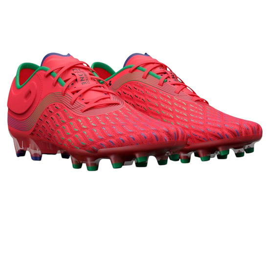 Under Armour - "Clone Magnetico Elite" Fußballschuhe mit festem Boden für Damen (Rot/Grün/Schwarz) - Image 4