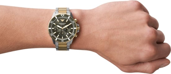 Diese sportliche und modische Uhr verleiht Ihnen in jedem Outfit ein einzigartiges Gefühl! Diese Uhr hat eine Kalenderfunktion: Datum, Chronograph, 24-Stunden-Anzeige, Leuchtzeiger, Leuchtindex Hochwertiges Armband aus Edelstahl Mehrfarbig 21 cm lang und  - Image 5