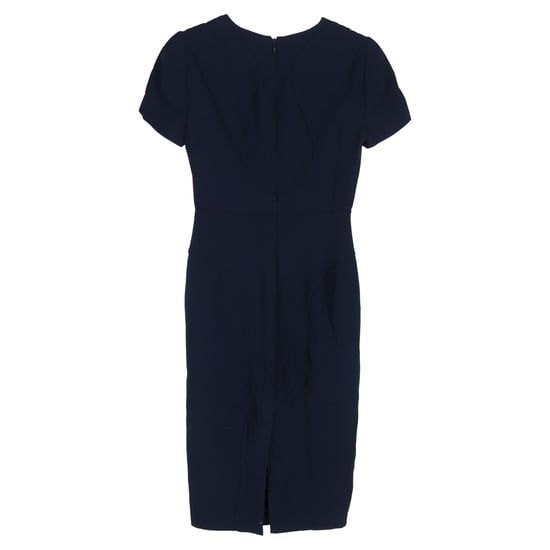Alexander McQueen Midikleid mit V-Ausschnitt aus marineblauem Acetat - Image 2