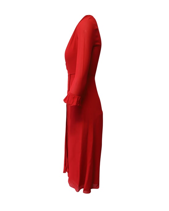 Reformation Wickelkleid aus roter Viskose - Image 3