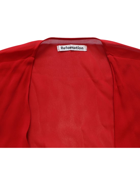 Reformation Wickelkleid aus roter Viskose - Image 4