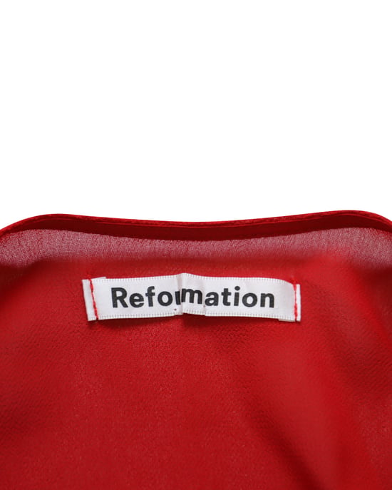 Reformation Wickelkleid aus roter Viskose - Image 5