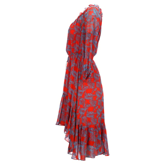 Diane Von Furstenberg – Bedrucktes Midikleid mit Rüschen aus roter Seide - Image 2