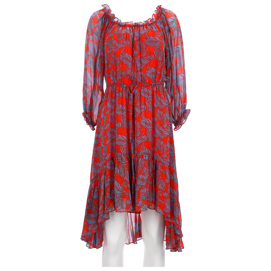 Diane Von Furstenberg – Bedrucktes Midikleid mit Rüschen aus roter Seide - Image 6