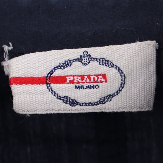 Prada Midi-Hemdkleid mit Gürtel aus marineblauer Baumwolle - Image 4